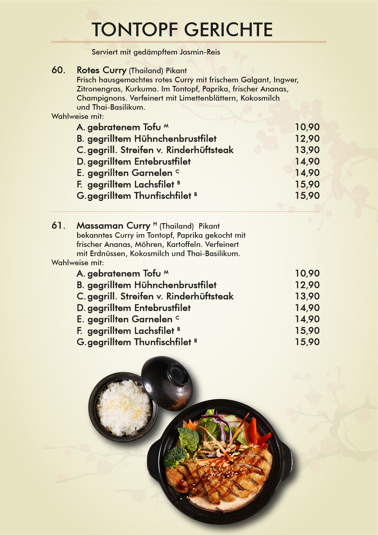 Menu SAKURA GARTEN ASIA GOURMET & SUSHIBAR